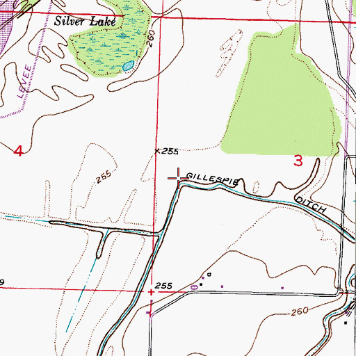 Topographic Map of Gillespie Ditch, AR