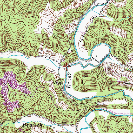 Topographic Map of Hilton Branch, KY