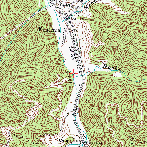 Topographic Map of Hobbs Fork, KY