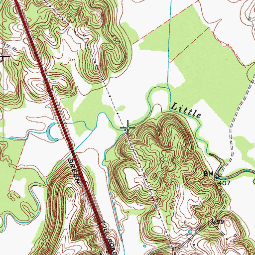 Topographic Map of Hocker Branch, KY