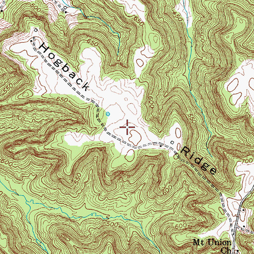 Topographic Map of Hogback Ridge, KY