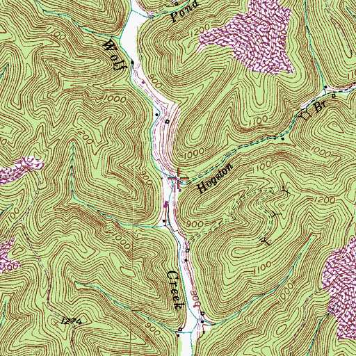 Topographic Map of Hogston Branch, KY