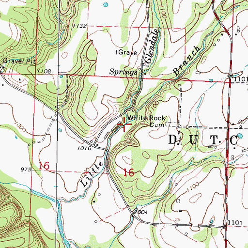 Topographic Map of Glendale Branch, AR