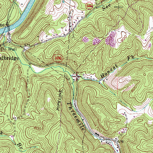 Topographic Map of Honest Fork, KY