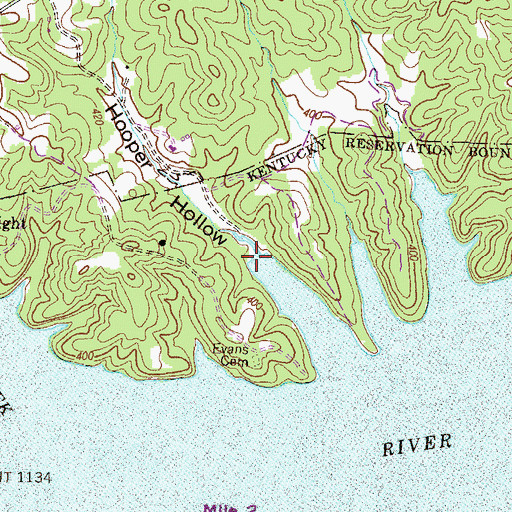 Topographic Map of Hooper Hollow, KY