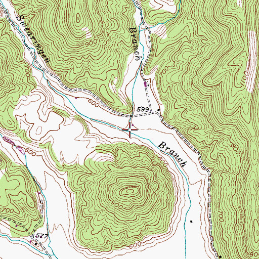 Topographic Map of Horsley Branch, KY