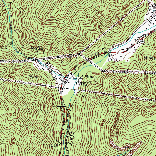 Topographic Map of Howard Branch, KY