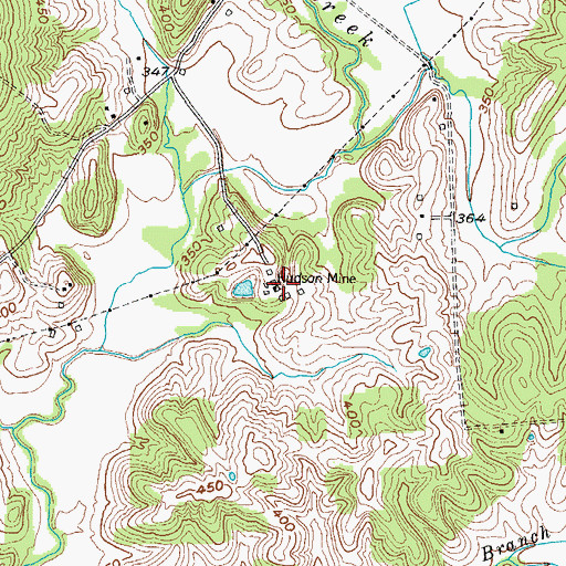 Topographic Map of Hudson Mine, KY