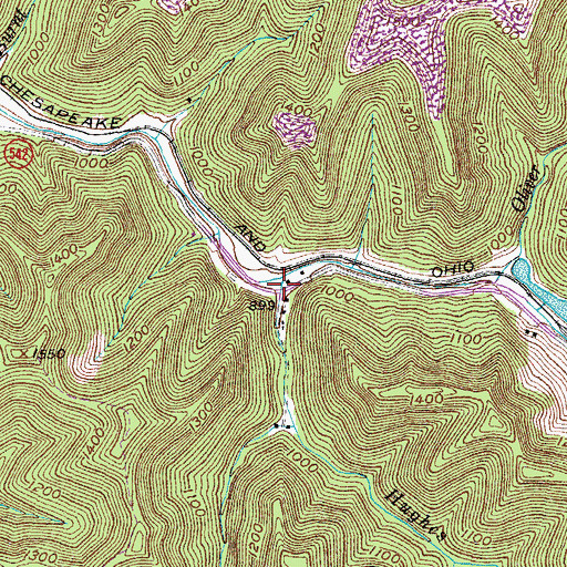 Topographic Map of Hughes Creek, KY