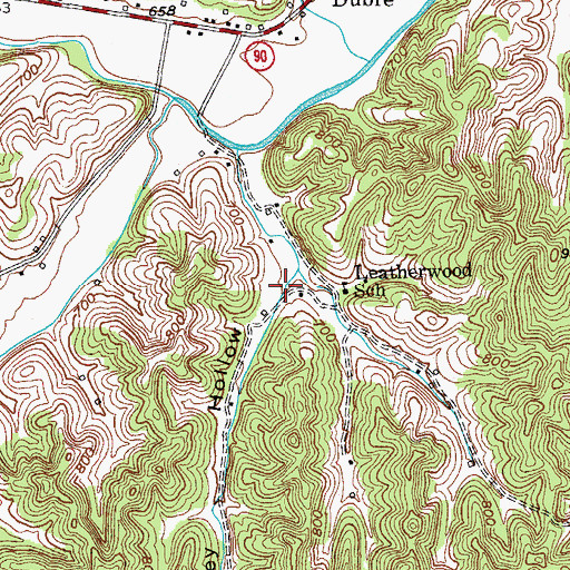 Topographic Map of Humphrey Hollow, KY