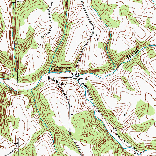 Topographic Map of Hunt Branch, KY