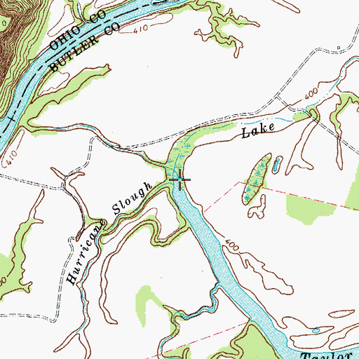 Topographic Map of Hurricane Slough, KY