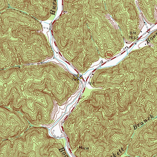 Topographic Map of Hurst Fork, KY