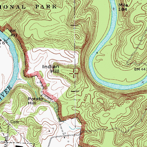 Topographic Map of Indian Hill, KY