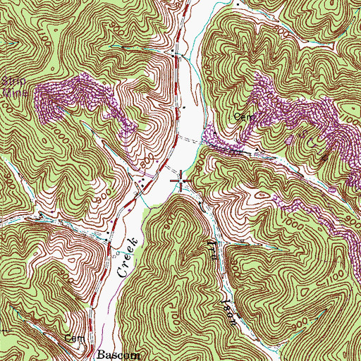 Topographic Map of Ira Ison Branch, KY