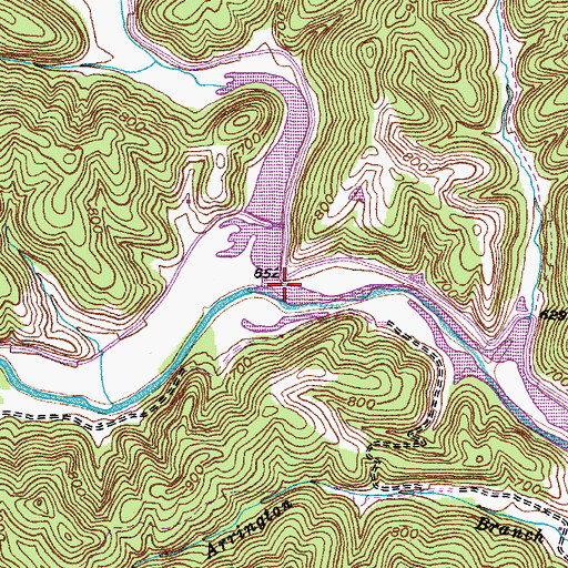 Topographic Map of Irish Creek, KY