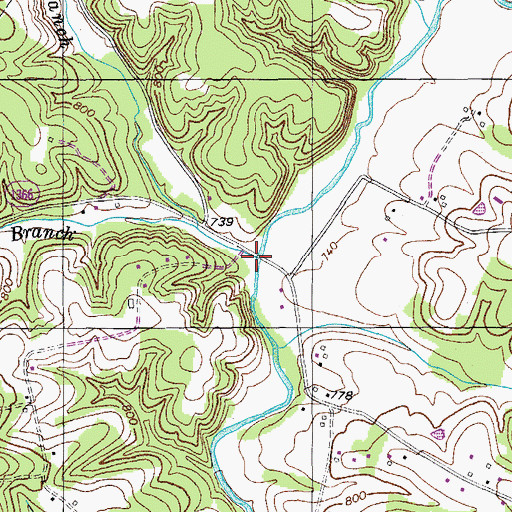 Topographic Map of Isenburg Branch, KY