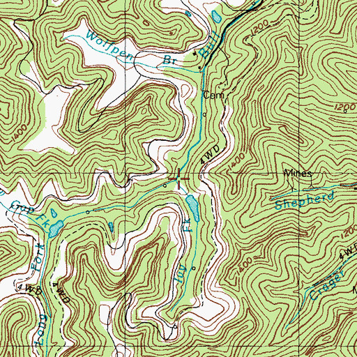 Topographic Map of Ivy Fork, KY