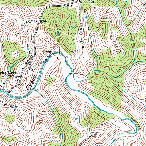 Topographic Map of Jacks Lick, KY