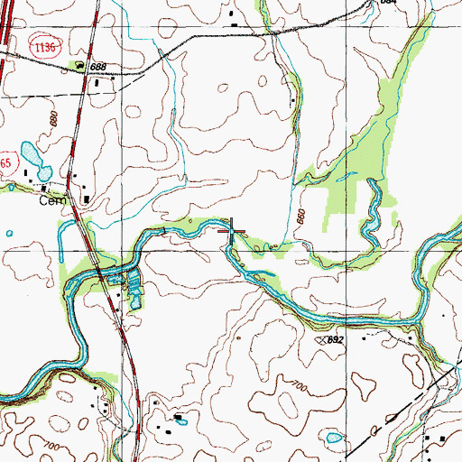 Topographic Map of Jackson Branch, KY