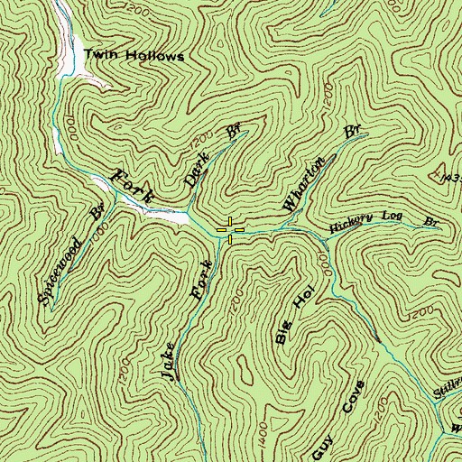 Topographic Map of Jake Fork, KY