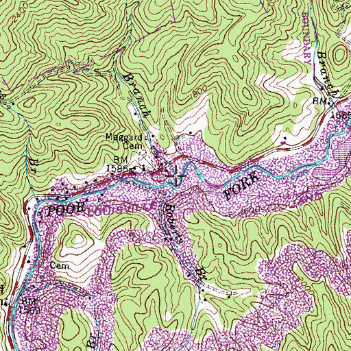 Topographic Map of Jenkins Branch, KY
