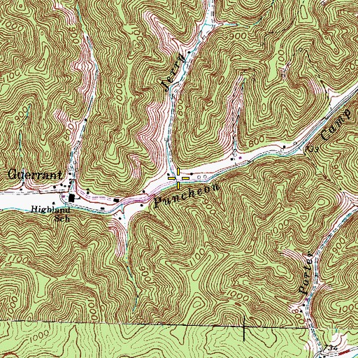 Topographic Map of Jerry Fork, KY