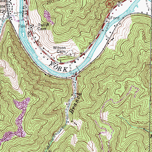 Topographic Map of Jessie Branch, KY