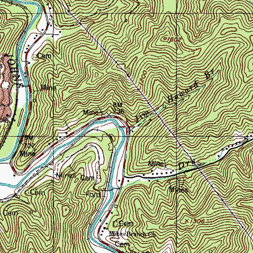 Topographic Map of Jim Howard Branch, KY