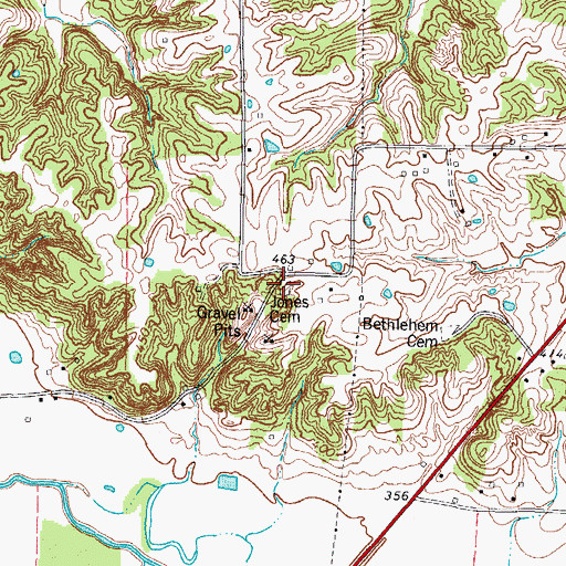 Topographic Map of Jones Cemetery, KY