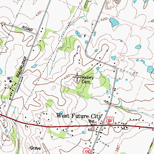 Topographic Map of Kelley Cemetery, KY