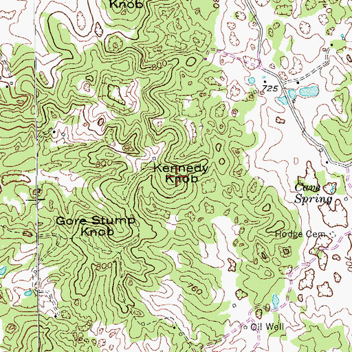 Topographic Map of Kennedy Knob, KY