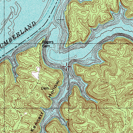 Topographic Map of Kennett Hollow, KY