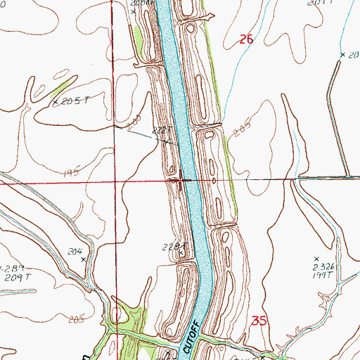 Topographic Map of Grassy Lake, AR