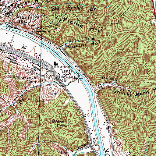 Topographic Map of Kings Branch, KY