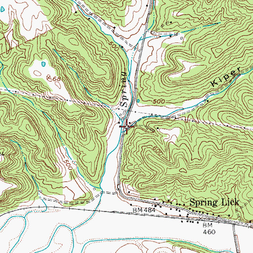 Topographic Map of Kiper Hollow, KY