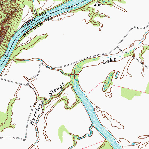 Topographic Map of Lake Creek, KY