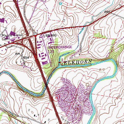 Topographic Map of Lanes Run, KY