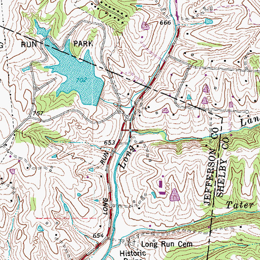 Topographic Map of Lang Run, KY