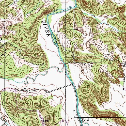 Topographic Map of Larman Creek, KY
