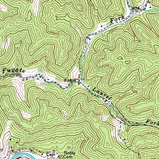 Topographic Map of Laurel Fork, KY