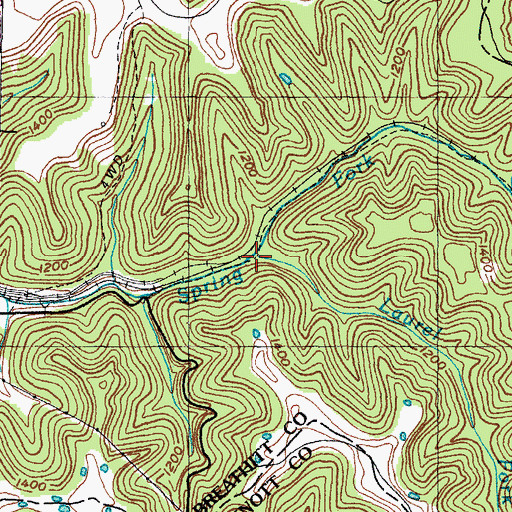 Topographic Map of Laurel Fork, KY