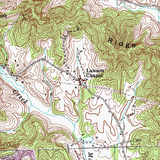 Topographic Map of Lawson Chapel, KY