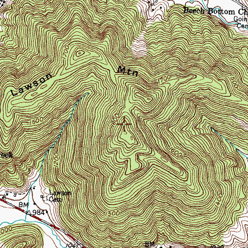 Topographic Map of Lawson Mountain, KY