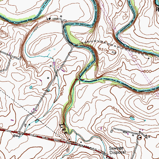 Topographic Map of Lee Branch, KY