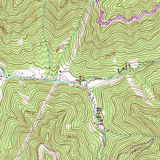 Topographic Map of Left Fork Cloverlick Creek, KY