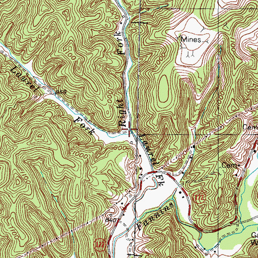 Topographic Map of Left Fork Laurel Fork, KY