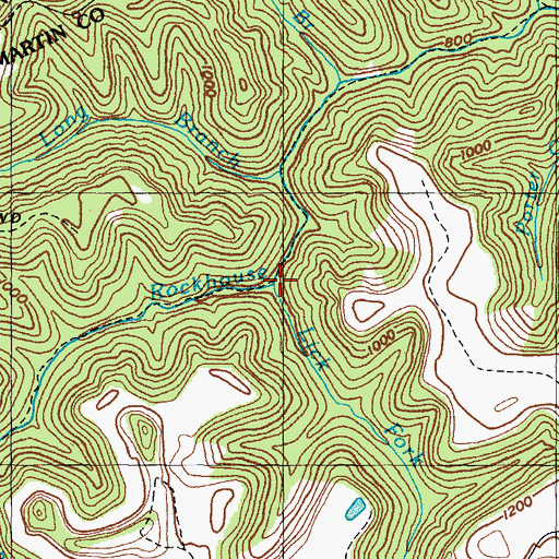 Topographic Map of Lick Fork, KY