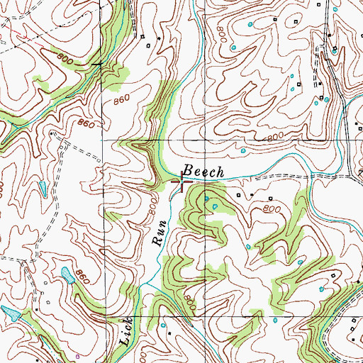 Topographic Map of Lick Run, KY