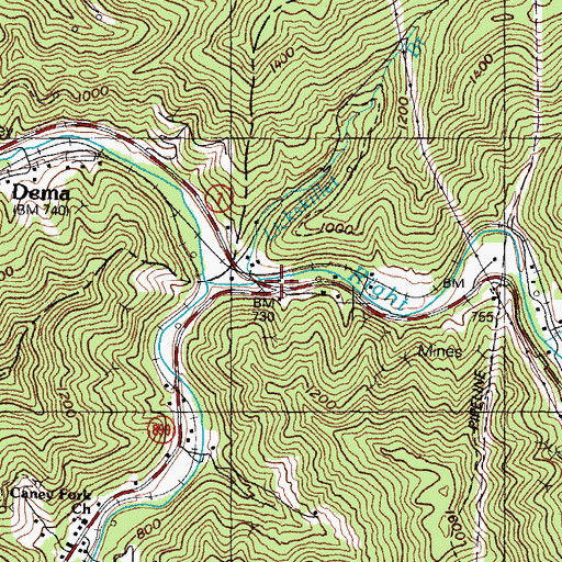 Topographic Map of Lickskillet Branch, KY